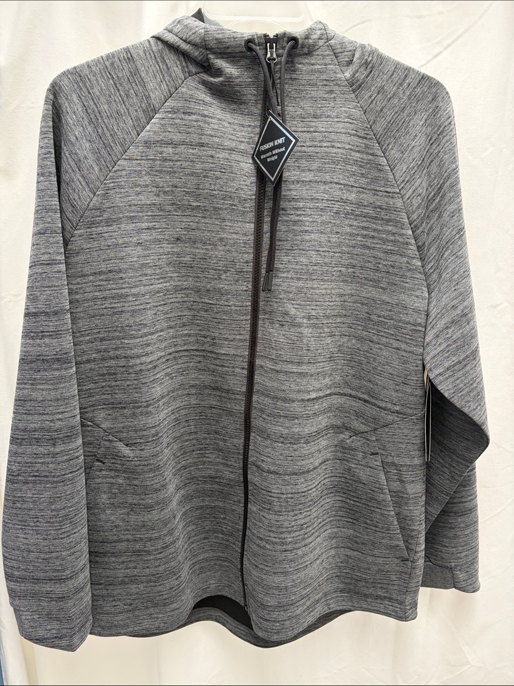 New Russell Athletic Gray Heather Full-Zip Hoodie L